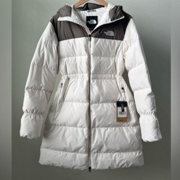 The North Face Women's Explore Farther Down Parka WHITE GRAY Sz XXL NWT $300 - Picture 1 of 10